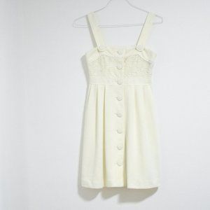 BROWNIE BEE Floral Lace Panel Oversized Button Babydoll Dress | Size M